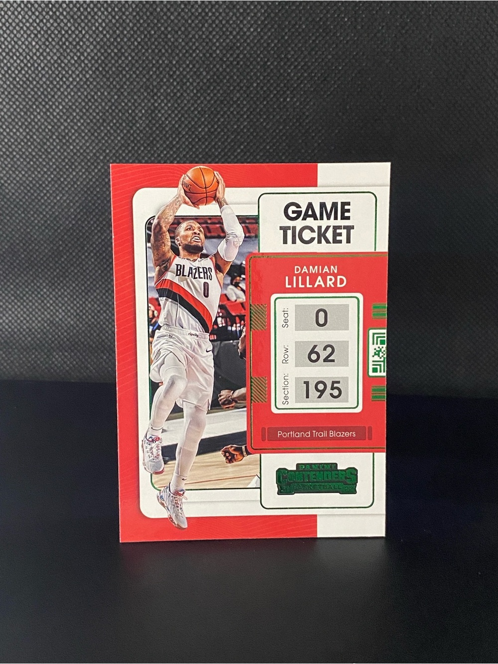 #29 Damian Lillard Green Game 2021-22 Panini Contenders Basketball Trail Blazers